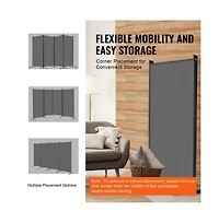 Sugift 4-Panel Fabric Folding Room Divider with Steel Frame, 72.4 in Tall Portable Privacy Screen