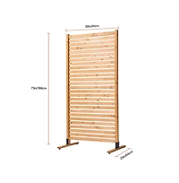 Sugift 36 x 76 in Freestanding Wood Privacy Screen, Decorative Wood Panel with Ground Stake for Patio Yard Garden