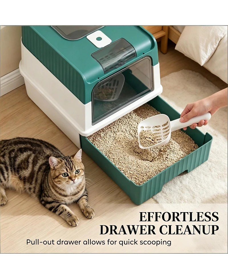 Aostirmotor Pet Litter Box, Fully Enclosed Box
