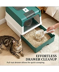 Aostirmotor Pet Litter Box, Fully Enclosed Box