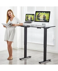 Gouun Wood Electric Height Adjustable Standing Desk with Memory Preset