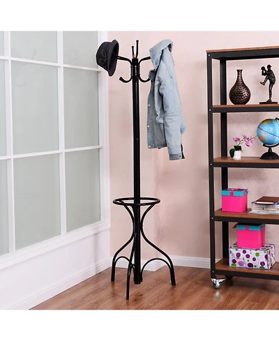 Gouun Metal Frame Freestanding Metal Coat Rack with Multiple Hooks