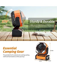 Gnuadz Camping Led Fan Light Rechargeable Tent Hook Usb Desk