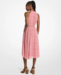 Michael Kors Women's Chain Belt Halter Neck Midi Dress