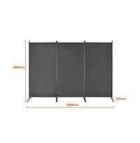 Sugift 3-Panel Fabric Folding Privacy Screen with Steel Frame, 72.4 in Tall Portable Room Partition