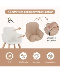 Gouun Baby 6-in-1 Convertible Wooden High Chair with Detachable Legs