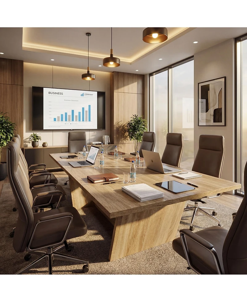 Homsee 82" Modern Wood Dining Table - Extra Wide 40 Inch Rectangular Table with V-Shaped Legs