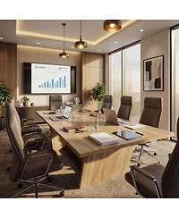 Homsee 82" Modern Wood Dining Table - Extra Wide 40 Inch Rectangular Table with V-Shaped Legs