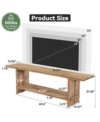 Tribesigns Solid Wood Tv Stand for 55/75/85-Inch Tv, Farmhouse Entertainment Center with Storage Shelf, Media Console Wooden Entertainment Stand