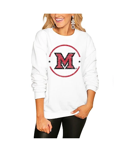Gameday Couture Women's White Miami University RedHawks End Zone Oversized Sweatshirt