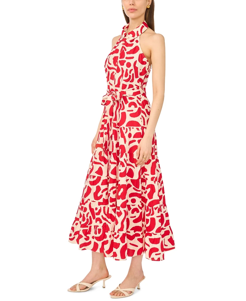 Msk Women's Button-Front Sleeveless Dress
