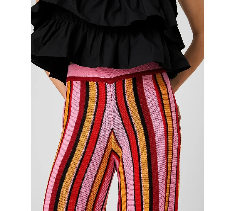 French Connection Women's Motley Knit Striped Flare Pants