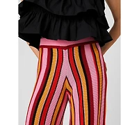 French Connection Women's Motley Knit Striped Flare Pants