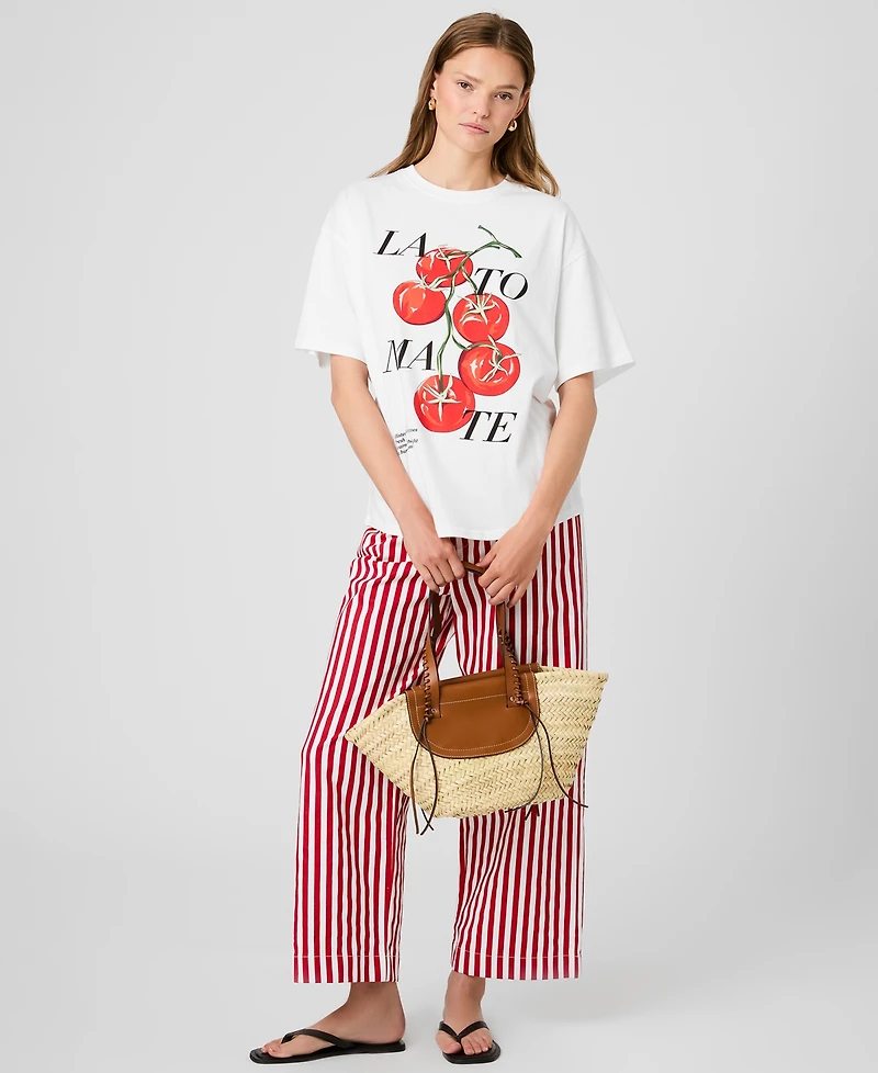 French Connection Women's La Tomate Printed Oversized Cotton T-Shirt