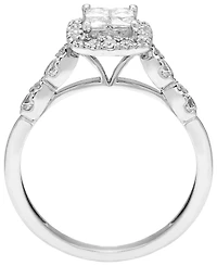 Macy's Diamond Halo Ring (5/8 ct. t.w.) in 10k White Gold