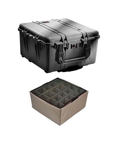 Pelican 1640 Watertight Wheeled Hard Case with Foam Insert, Bundle with 1645 Divider Set