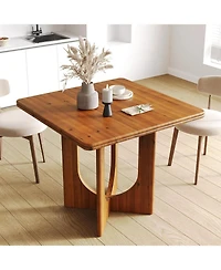 Tribesigns Wooden Square Dining Table for 2-4 People, Small Dinner Table for Dining Room, Kitchen, Small Space