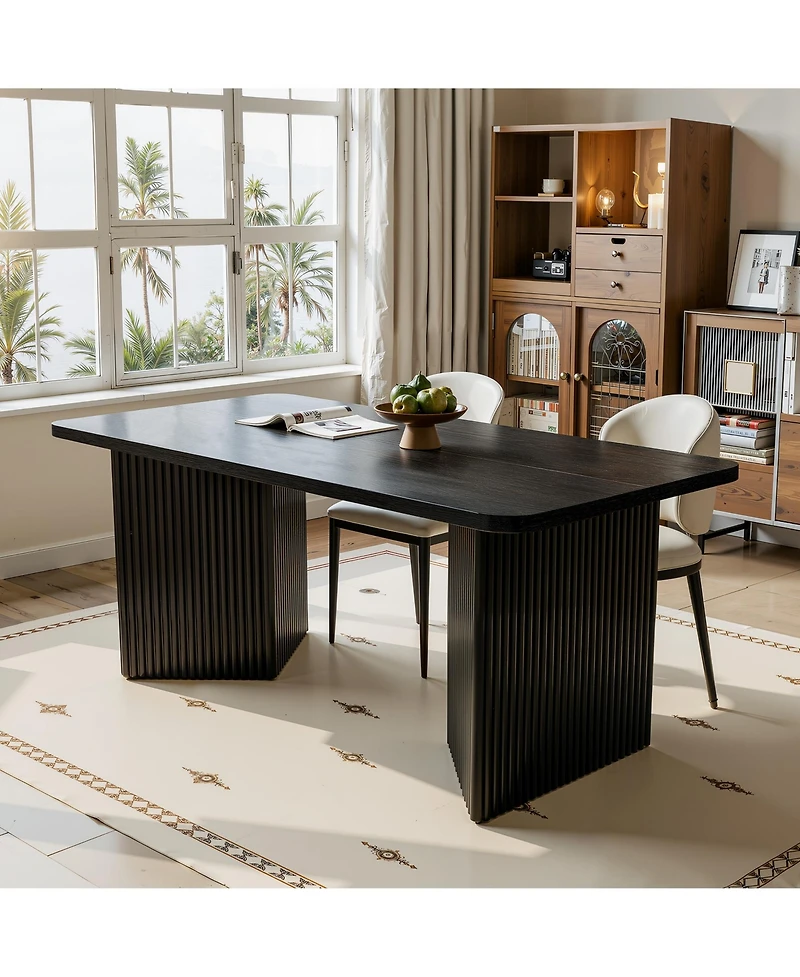 Tribesigns Rectangle Dining Table for 4-6 People, 63" Large Kitchen Table, Modern Dinner Table