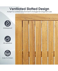 Gymax 7piece Acacia Wood Bar Table Set 45'' Rectangular Dining Table and 6 Stools