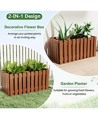 Gouun Solid Wood Raised Garden Bed with Slatted Design