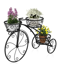 Gouun Metal Tricycle Plant Stand with 3 Hollow Baskets