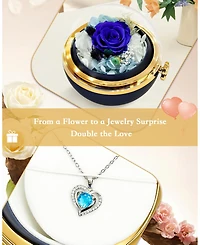 Gnuadz Preserved Real Rose Heart Necklace Couple Mother Gift