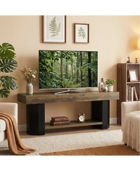 Tribesigns 63" Tv Stand for 55/60/65/75-Inch Tvs, Farmhouse TV Console with Open Storage Shelve