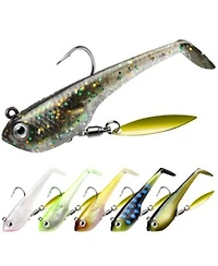 Gnuadz Easy Catch Pre Rigged Soft Swimbaits Vibrating Action Bass Fishing Lures