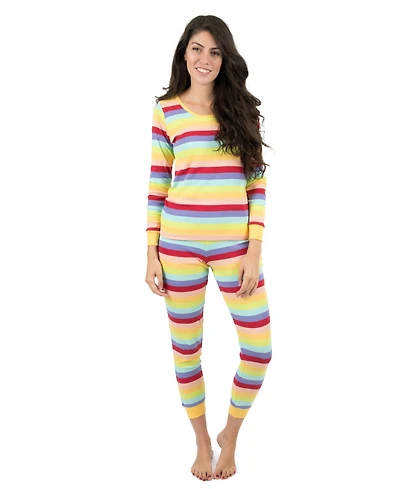 Leveret Women's Matching Family Two Piece Cotton Long Sleeve Striped Pajamas