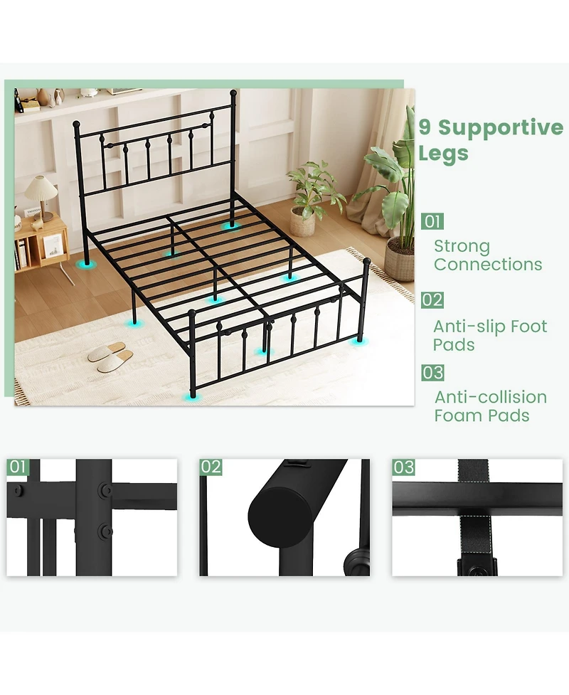 Slickblue Metal Bed Frame with Headboard
