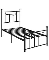Slickblue Metal Bed Frame with Headboard, Heavy Duty Mattress Foundation with Sturdy Support