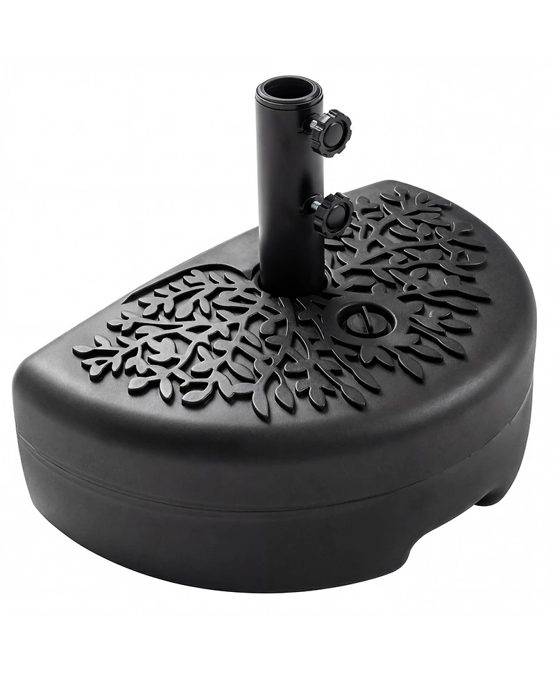 Sugift 55 Lbs Half Round Patio Umbrella Base for Deck Lawn Poolside