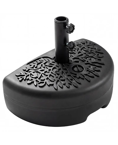 Sugift 55 Lbs Half Round Patio Umbrella Base for Deck Lawn Poolside