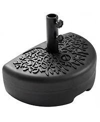 Sugift 55 Lbs Half Round Patio Umbrella Base for Deck Lawn Poolside