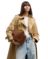 Coach Suede Kiss-Lock Small Frame Bag