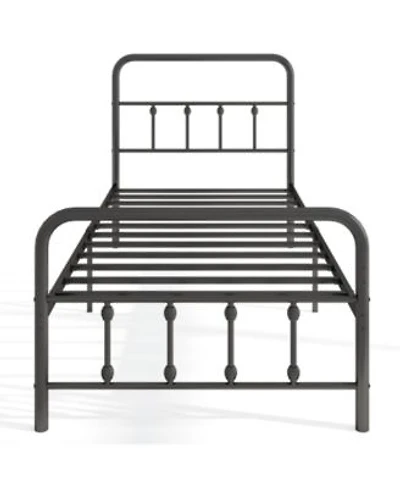 Slickblue Platform Bed Frame with Headboard Storage Space Under Bed for Organization