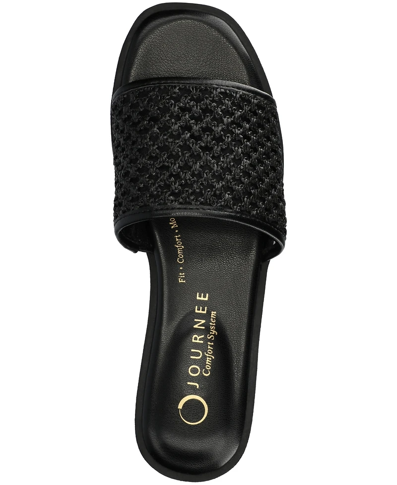 Journee Collection Women's Prisilla Single Band Slide Flat Sandals