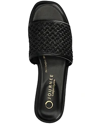 Journee Collection Women's Prisilla Single Band Slide Flat Sandals