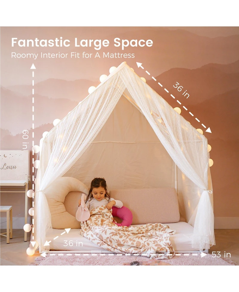 Tiny Land Large Space Playhouse with Star Lights
