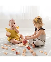 Tiny Land Play Kitchen Accessories – Play Food for Play Kitchen: Wooden Cut and Play Food Toys