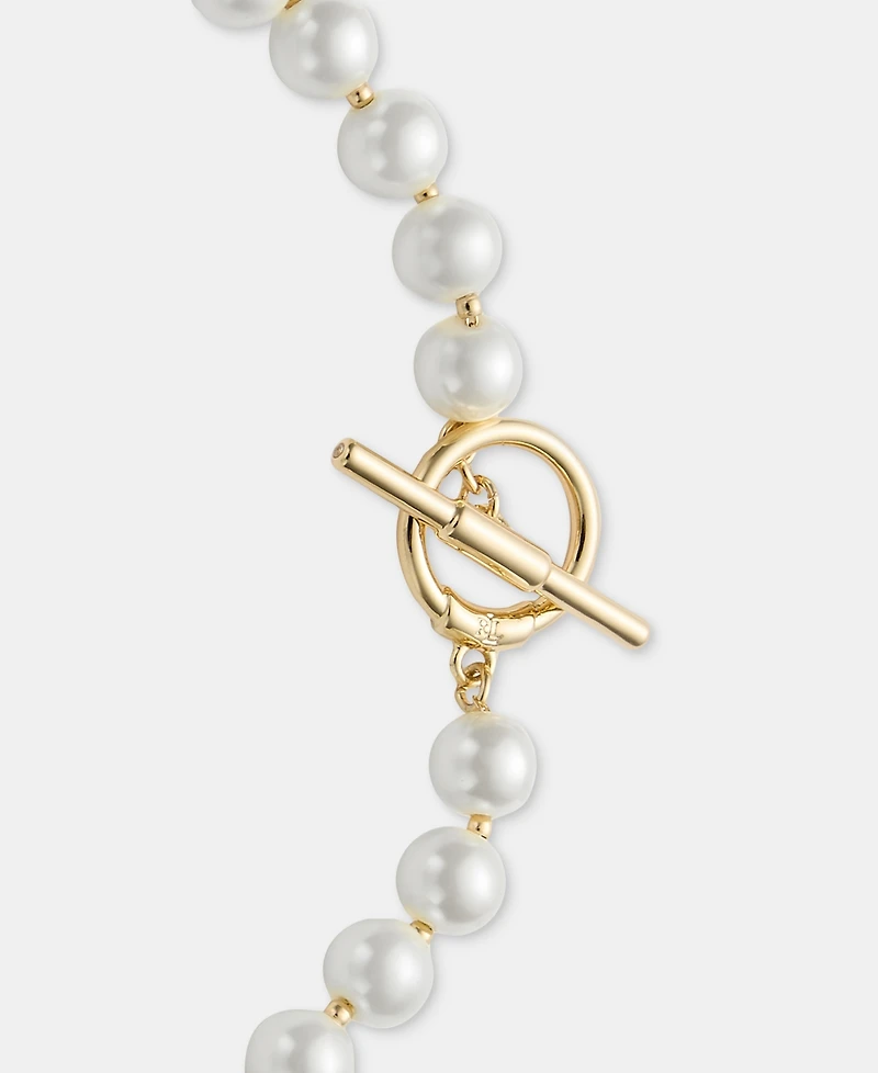 Lauren Ralph Lauren Imitation Pearl Logo 16" Collar Necklace