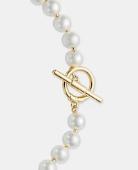 Lauren Ralph Lauren Imitation Pearl Logo 16" Collar Necklace