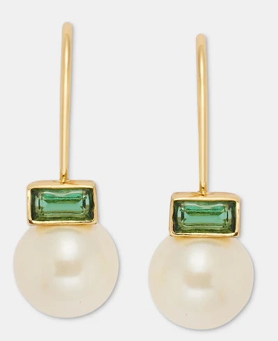 Lauren Ralph Lauren Baguette Stone & Imitation Pearl Drop Earrings