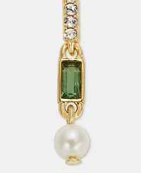 Lauren Ralph Lauren Pave, Baguette Stone & Imitation Pearl Threader Earrings
