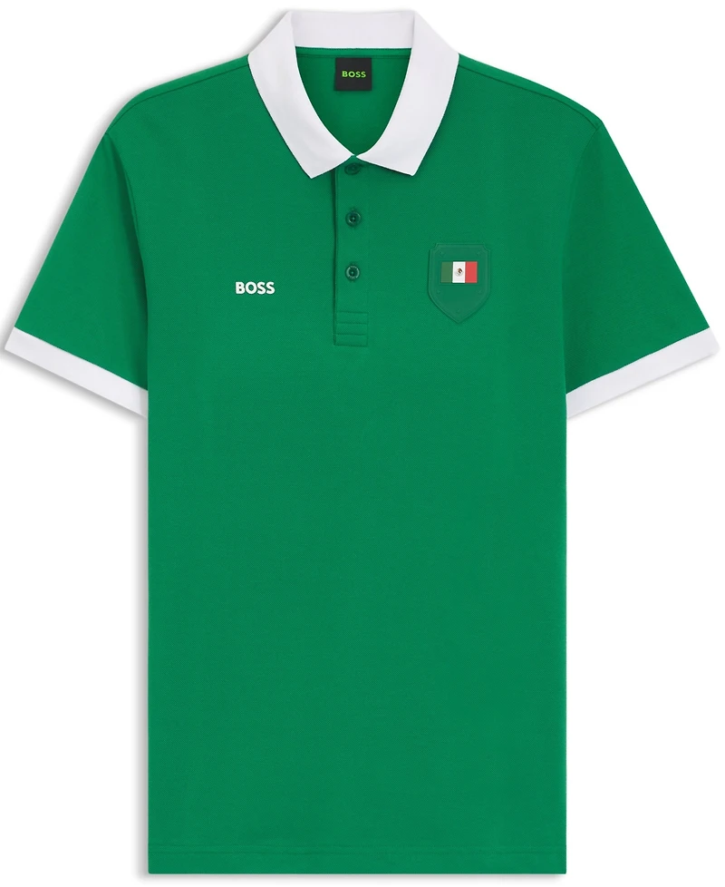 Boss by Hugo Men's Paddy Mexico Flag Trim Polo Shirt