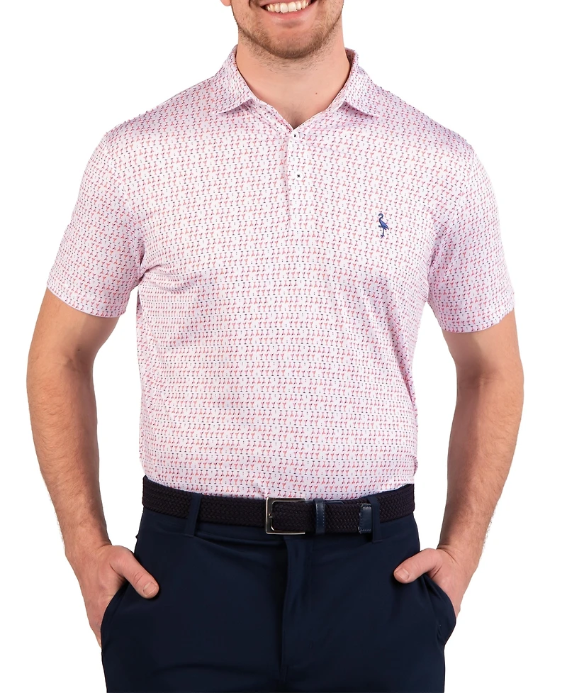 Tailorbyrd Men's Martini Glasses Printed Performance Polo