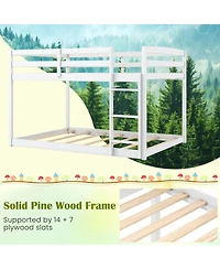 Slickblue Low to Ground Full Over Bunk Bed for Small Spaces Kids Bedroom