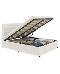 Slickblue Modern Queen Storage Bed with Lift Up Platform Design