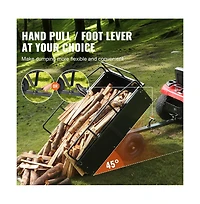 Sugift 750 lb Atv Trailer 15 cu ft Steel Dump Cart for Lawn Mower