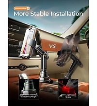 Lisen Car Cup Holder Phone Mount, Adj Long Neck 360degree(s) Phon Holder for Car, Stable Dashboard-Free Mount for iPhone, Samsung, Truck, Golf Cart